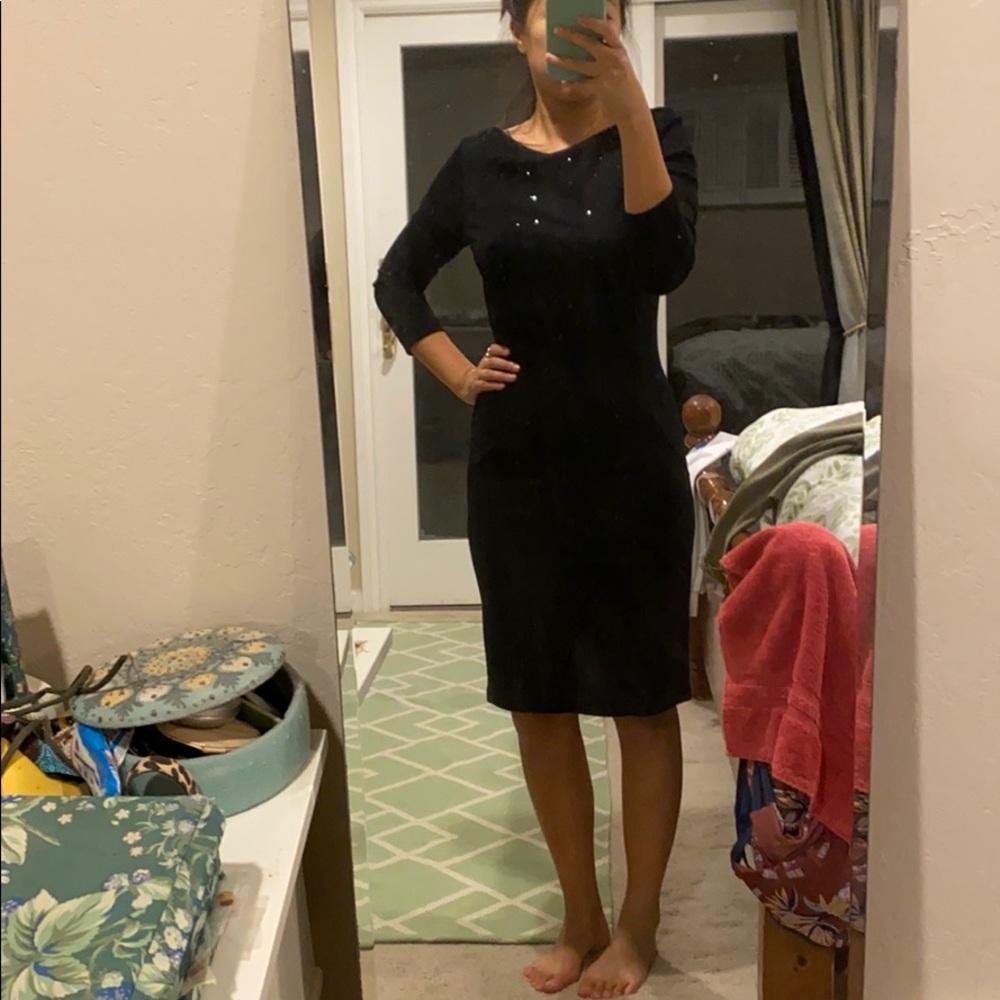 Velvet black dress with crystal